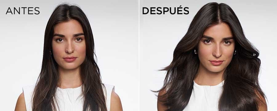 Antes y después Collagen Lifter Elvive para todo tipo de pelo